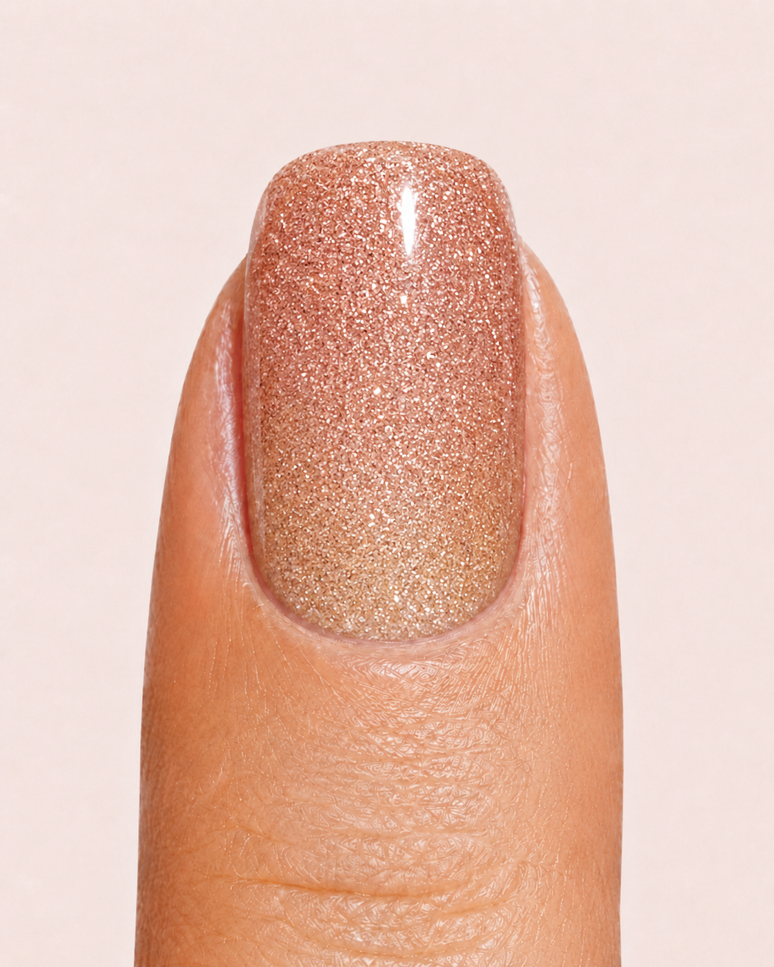 Champagne Glitter UV gel nail strips by Noux