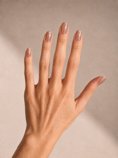 Champagne Glitter UV gel nail strips by Noux
