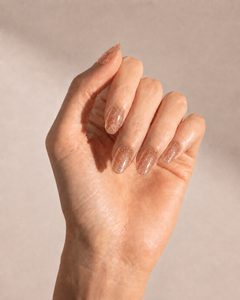 Champagne Glitter UV gel nail strips by Noux
