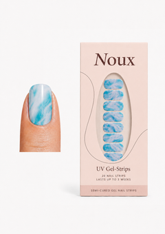 Jade Marble UV gel nail strips by Noux