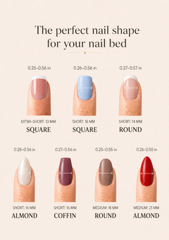 Noux nail size and shape guide